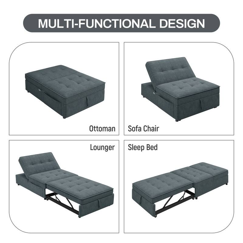 Upgraded Sleeper Chair Bed Sofa Bed,4 in 1 Multi-Function Folding Ottoman Bed