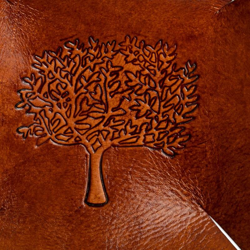 Novica Handmade Sienna Tree Tooled Leather Catchall