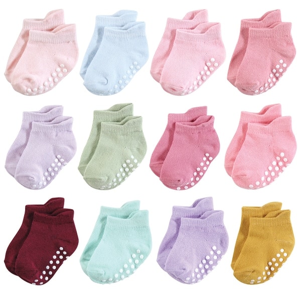 slide 1 of 1, Hudson Baby Toddler Girl Non-Skid No-Show Socks, Multi Girl 4T - Multi Girl