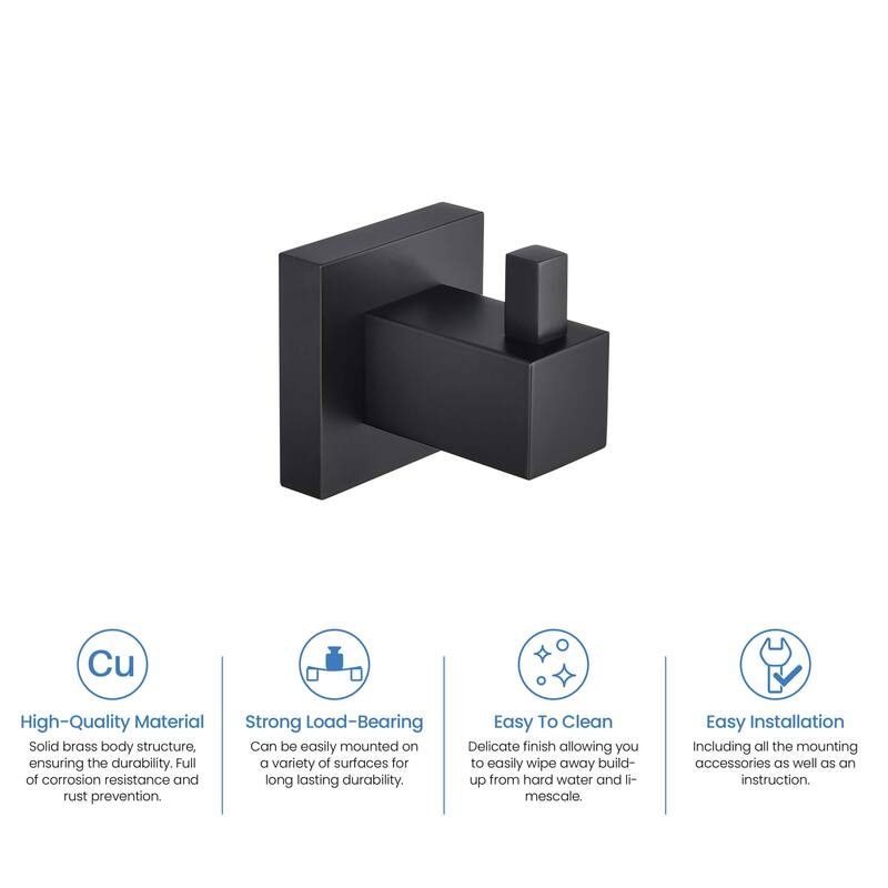 Cube Bathroom Towel & Robe Hook 2 Count