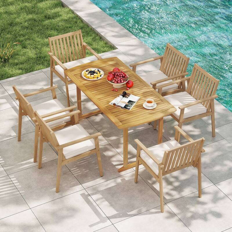 Gymax 2 PCS Patio Dining Chairs w/ Removable Padded Cushion Armrests &