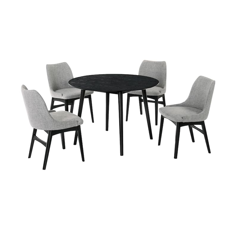 Arcadia and Azalea 42" Round Wood 5 Piece Dining Set