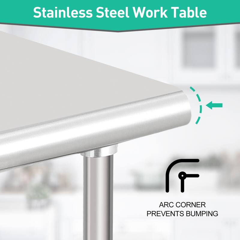 36" x 24" Stainless Steel Work Table with Under Shelf