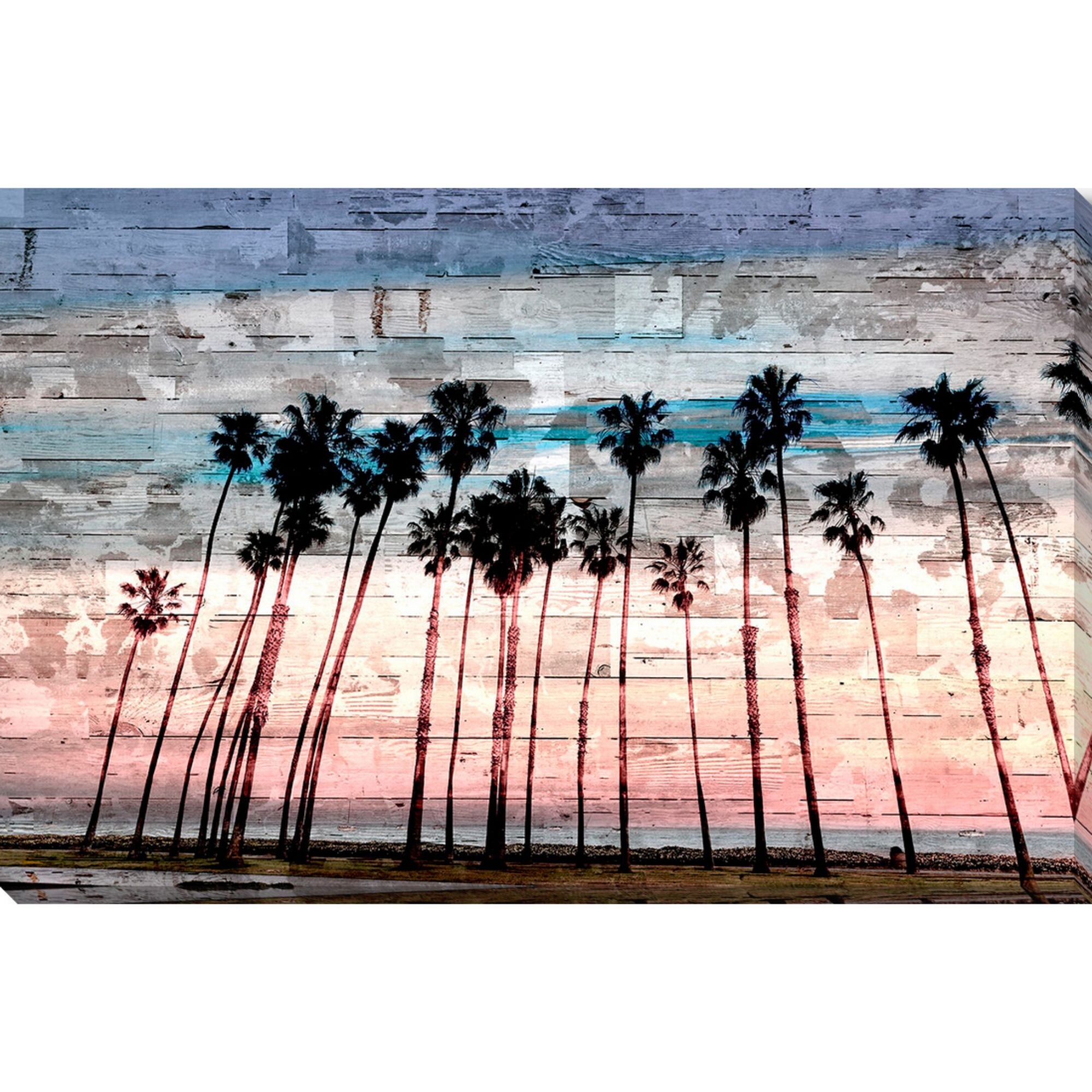 Shop Salmon Pink And Gray Rectangular Wall Art Decor 12 X 18 Overstock 28693274