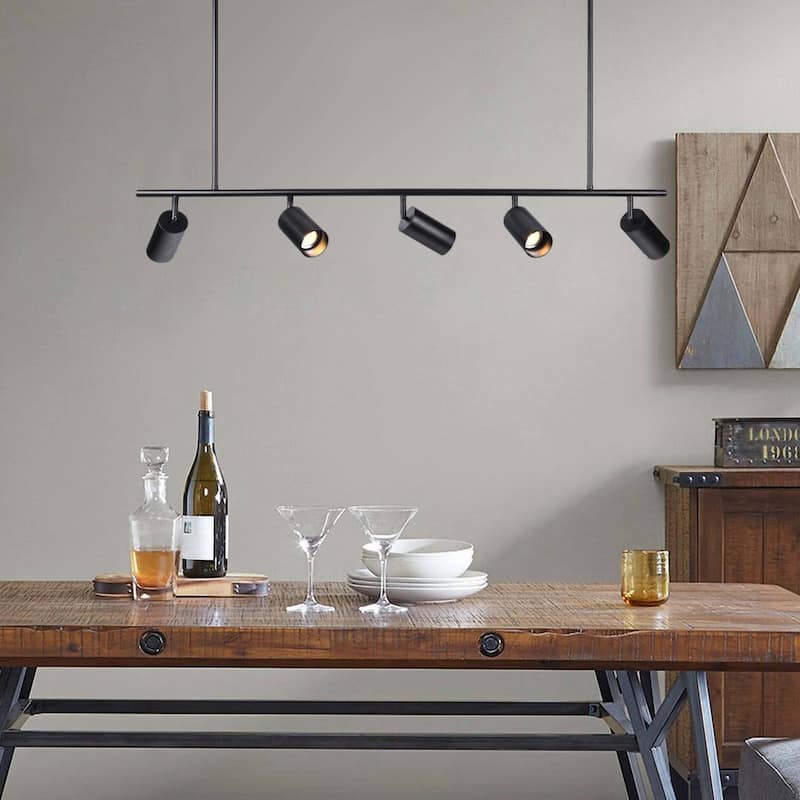 5Light Modern Industrial Spotlight Adjustable Linear Ceiling Track