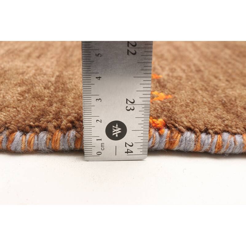 ECARPETGALLERY Hand Loomed Kashkuli Gabbeh Copper Wool Rug - 2'9 x 7'9