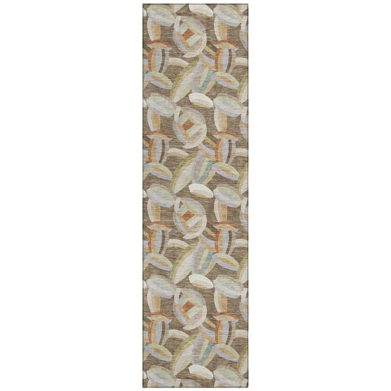 Machine Washable Indoor/ Outdoor Modern Heli Chantille Rug