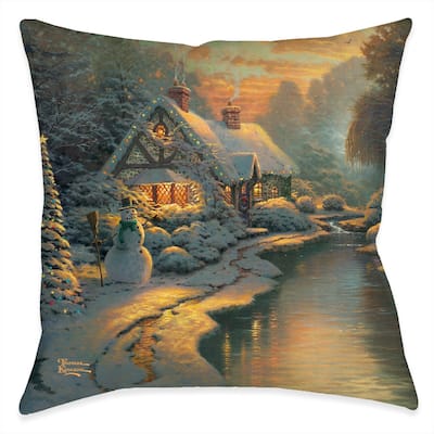 Thomas Kinkade Christmas Evening Indoor Decorative Pillow by Laural Home