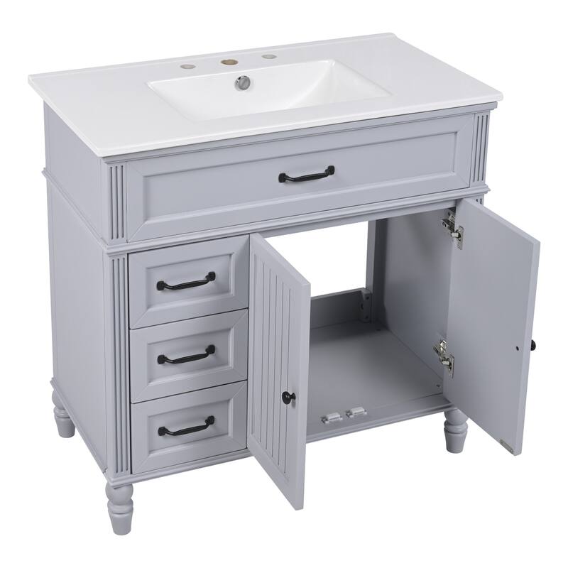 36" Bathroom Vanity with Soft-Close Doors and Soft-Close Drawers