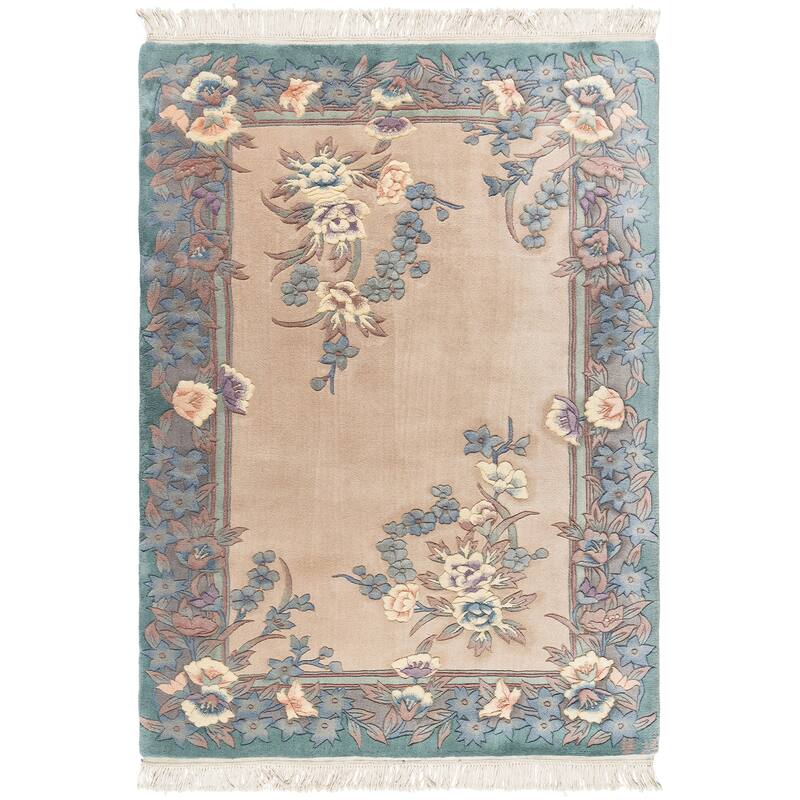 Gertmenian Oriental Estate Traditional Oriental Floral Border Metallion Hand Knot Wool Area Rug Collection