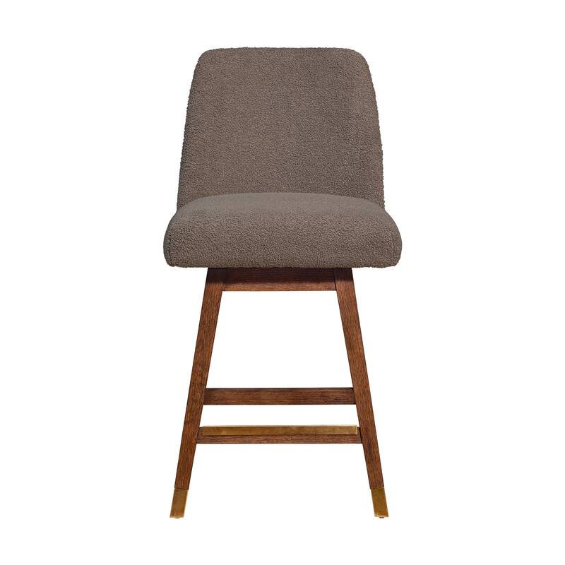 Amalie Upholstered Bar Stool, Swivel Counter Chair with Solid Wood Frame