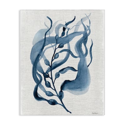 Stupell Fluid Blue Herb Leaf Canvas Wall Art Design By Carol Robinson