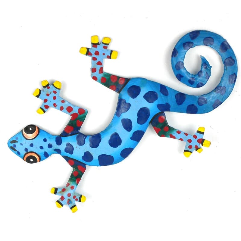Handmade Recycled Metal Gecko Wall Art (Haiti)