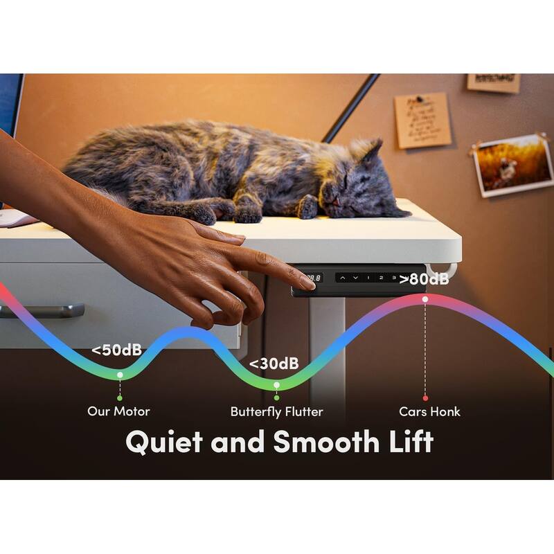 FEZIBO Adjustable Height Electric Standing Desk with Double Drawer, Stand Up Home Office Desk with Splice Tabletop