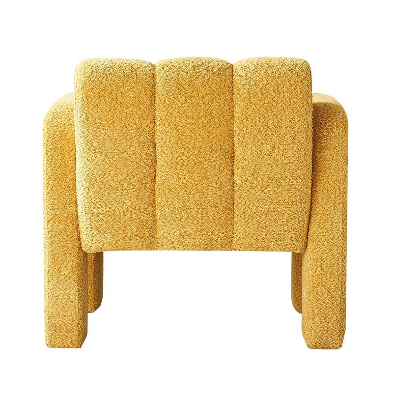 Yellow Unique Upholstered Armchair Side Chair, Lounge Chair Dining Chair Sofa Chair Accent Chair for Living Room Bedroom