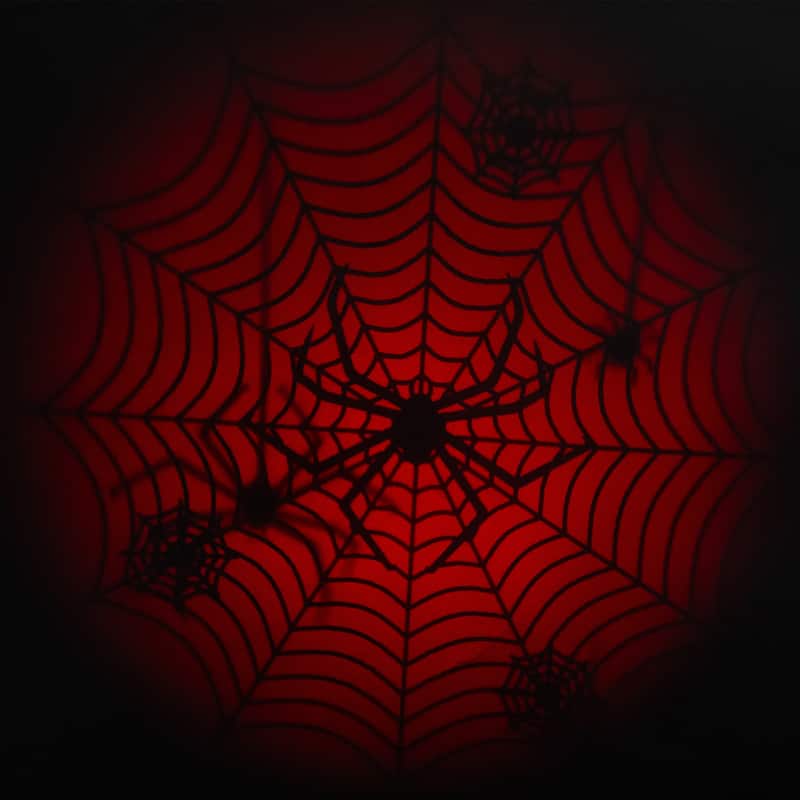 Spiderweb with Falling Spiders Halloween Outdoor Light Projector - 7"