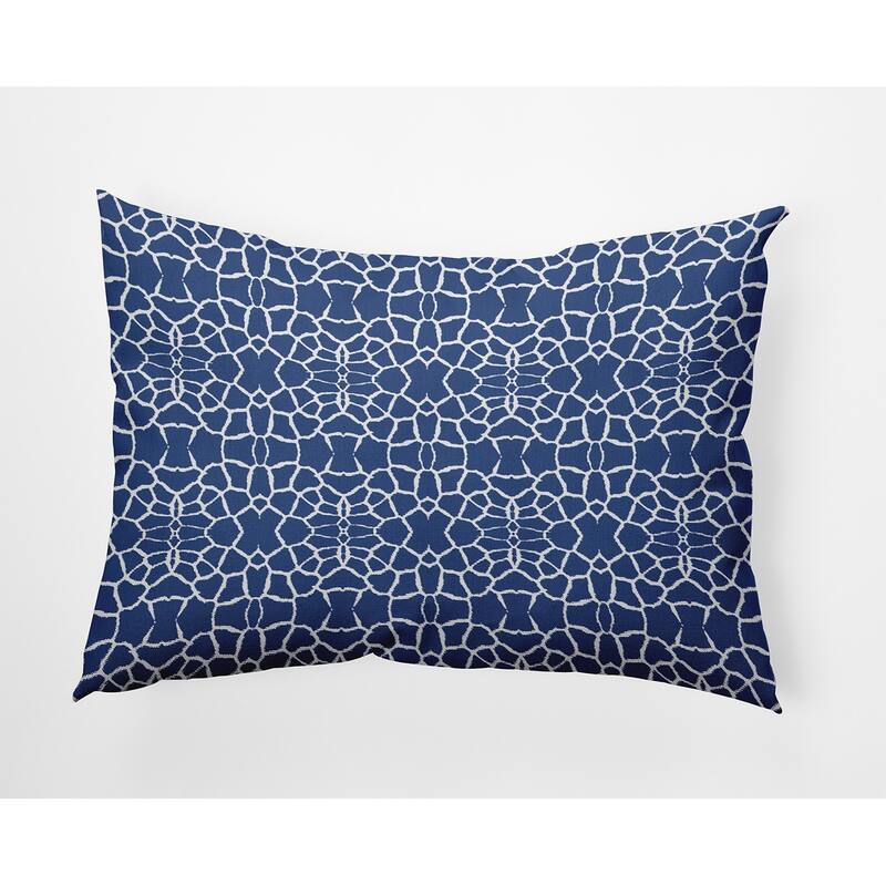 Tiny Giraffe Pattern Decorative Throw Pillow - 14" x 20" - Nautical Navy