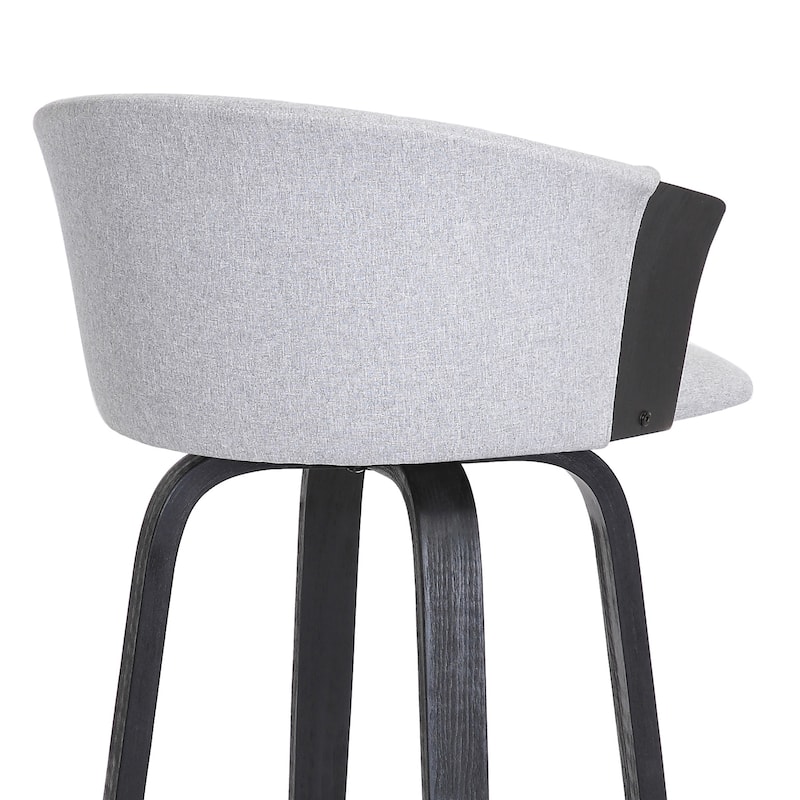 Diana Upholstered Wood Bar or Counter Height Swivel Stool