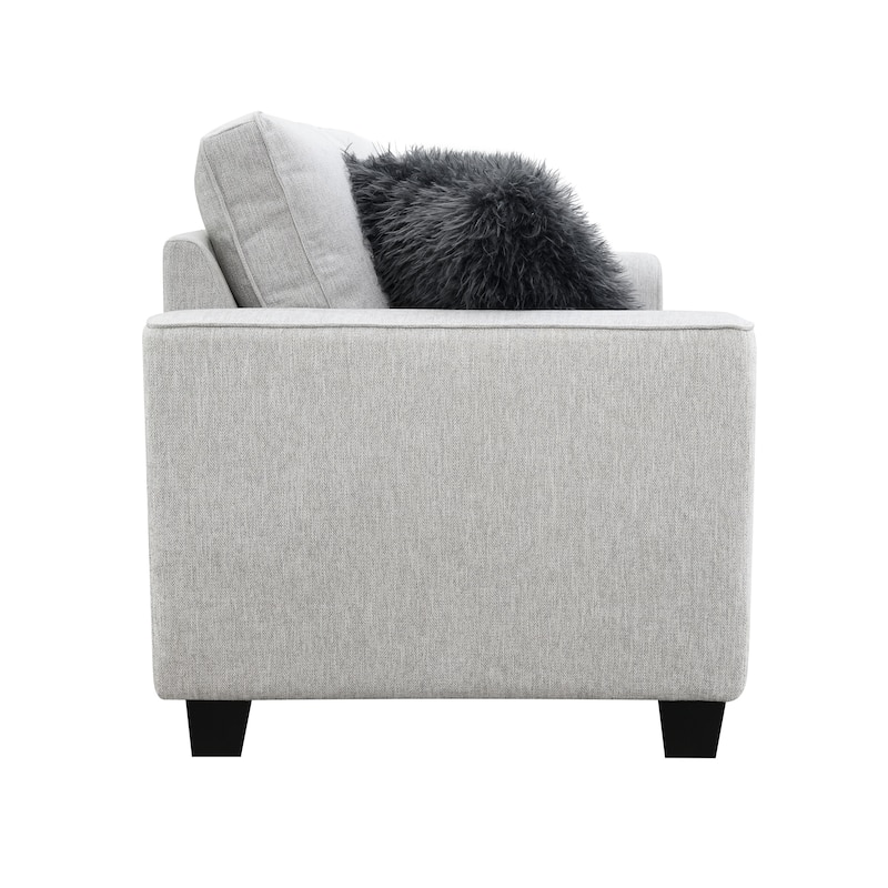 Furniture of America Maevy 2-Piece Taupe Chenille Sofa Set with Accent Pillows