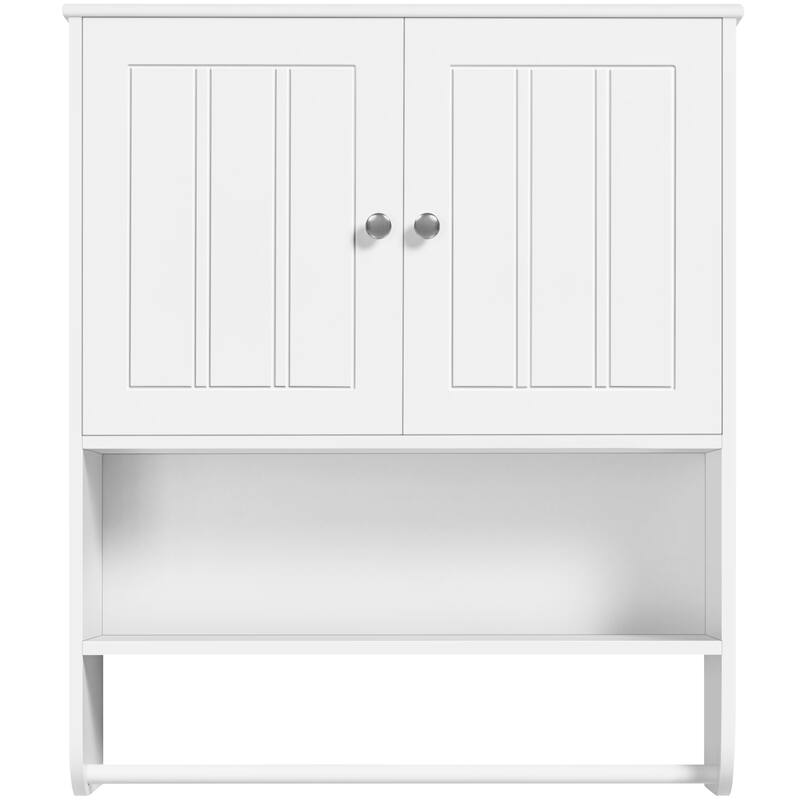 Yaheetech Over The Toilet Storage Cabinet with Open Shelf for Living Room, Laundry Room, Mudroom