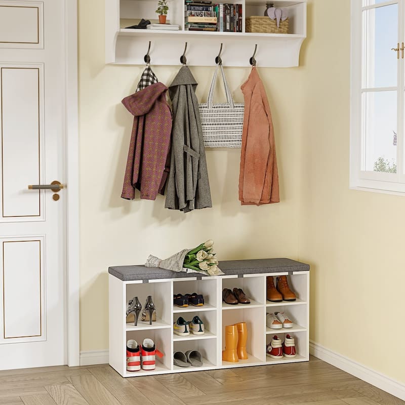 Shoe Storage Bench with Cushion