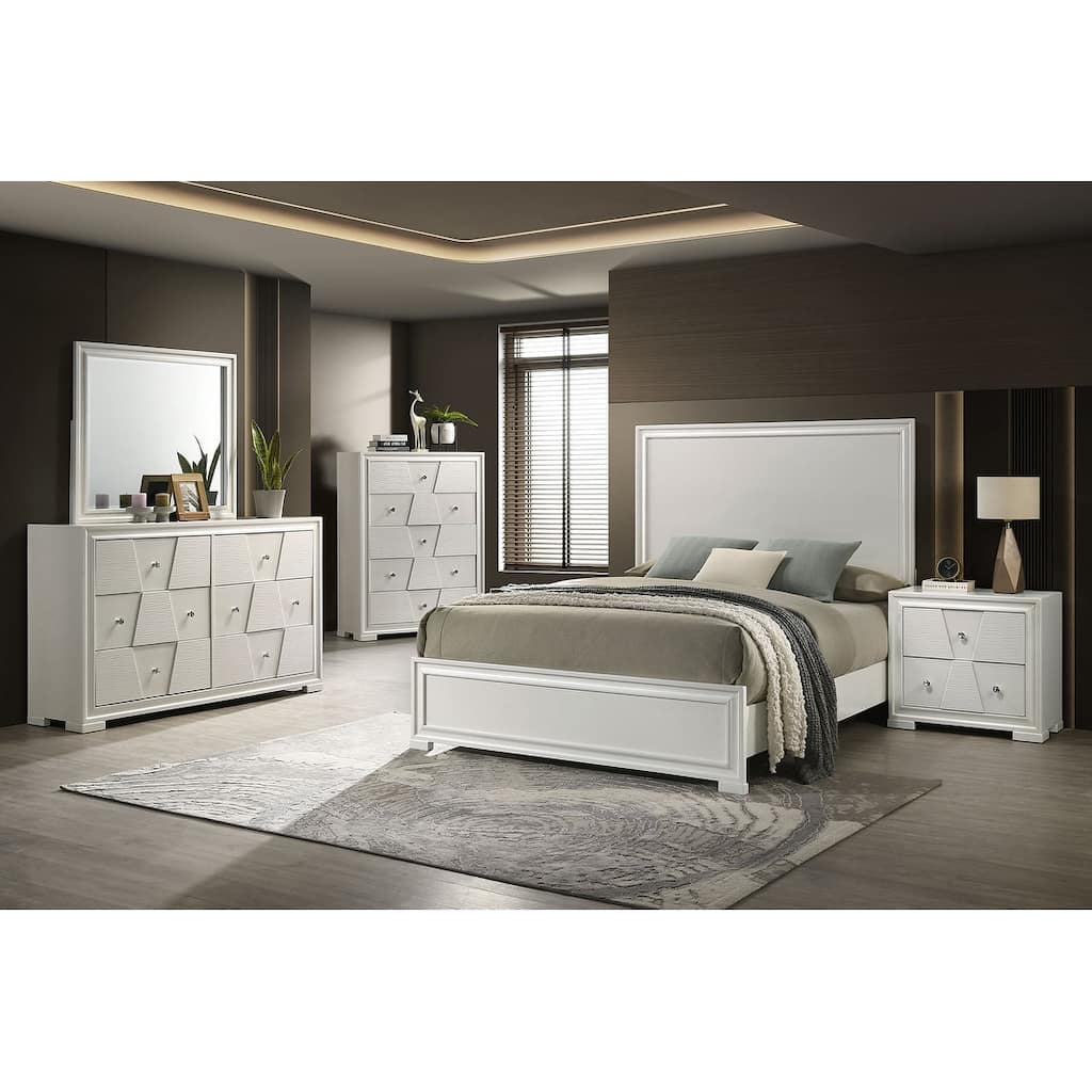 Contemporary White Finish Bedroom Set
