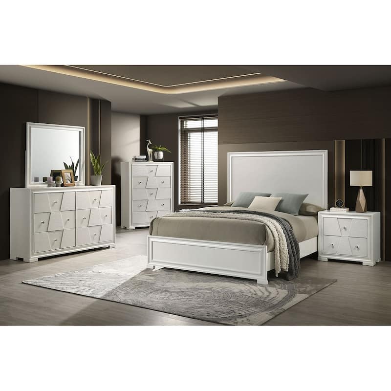 Contemporary White Finish Bedroom Set