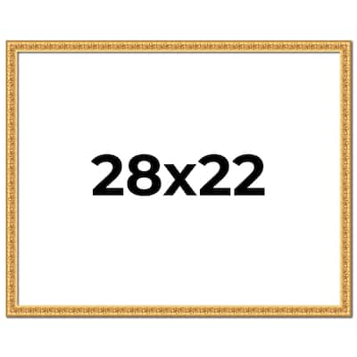28x22 Frame Gold Real Wood Picture Frame Width 1 inches | Interior