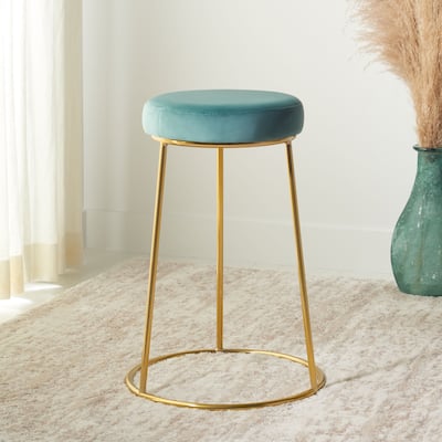 SAFAVIEH Ota 25-inch Round Counter Stool - 16.9" W x 16.9" L x 24.6" H