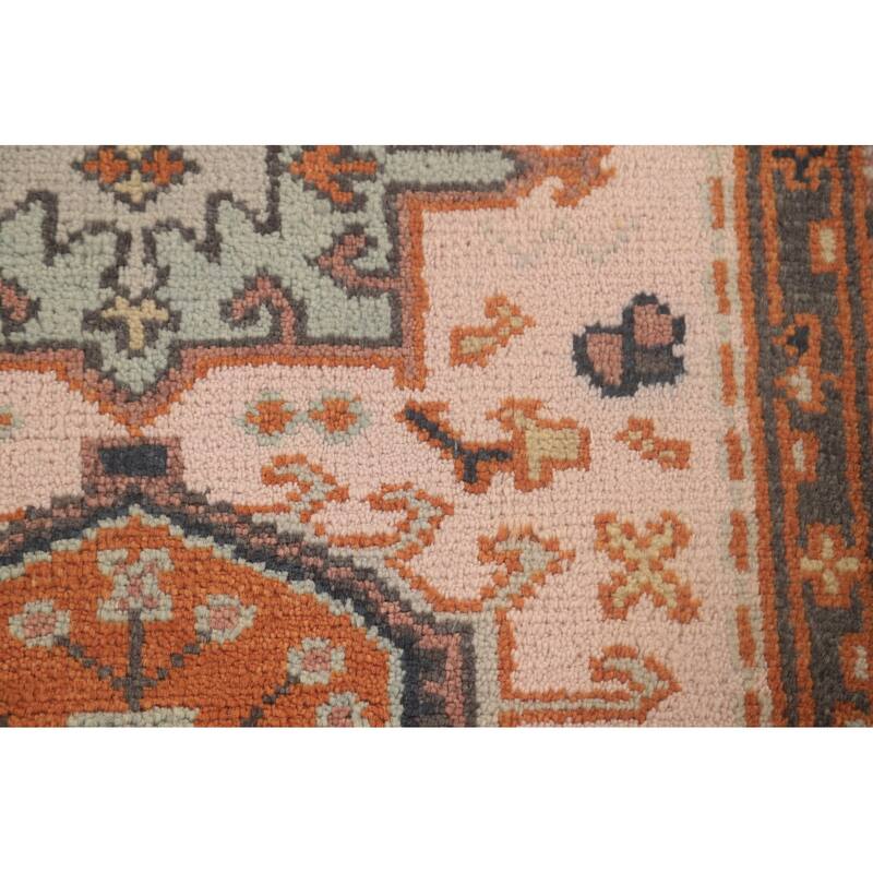 Geometric Pink Kazak Runner Rug Handmade Oriental Wool Carpet - 2'7"x 9'11"