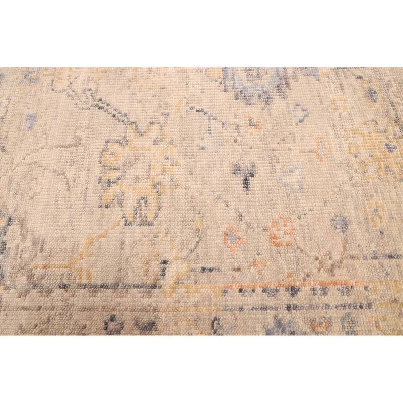 ECARPETGALLERY Hand-knotted Modern Oushak Light Grey Wool Rug - 4'1 x 5'10