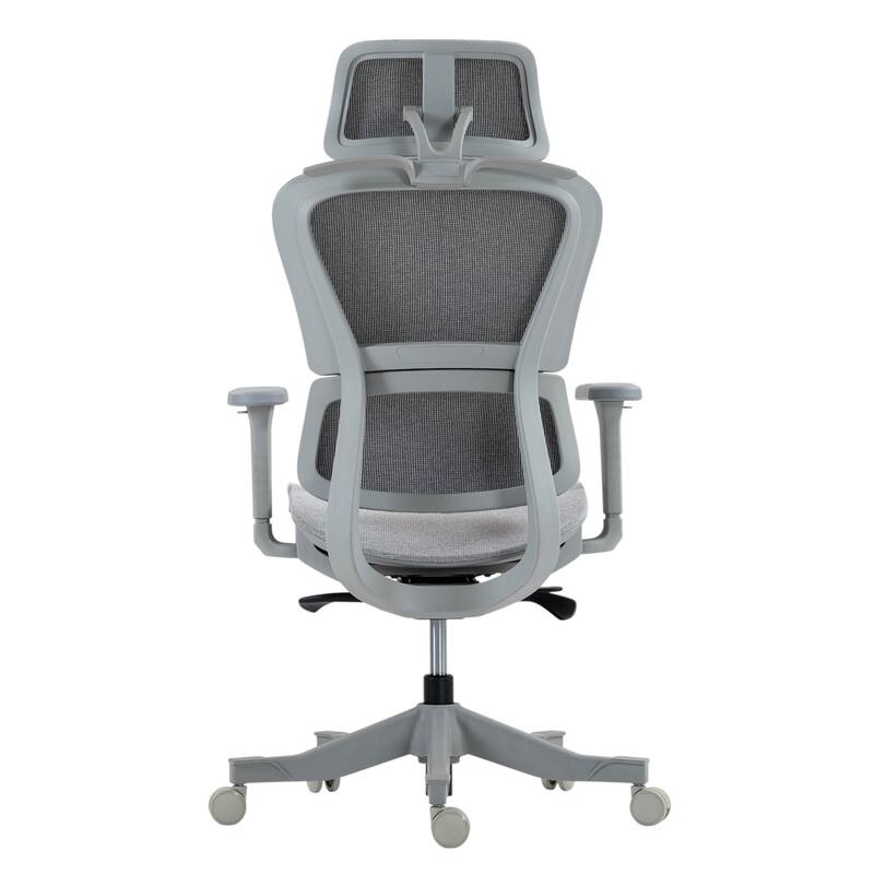 Set of Two Gray Adjustable Height Swivel Rolling Office Chair