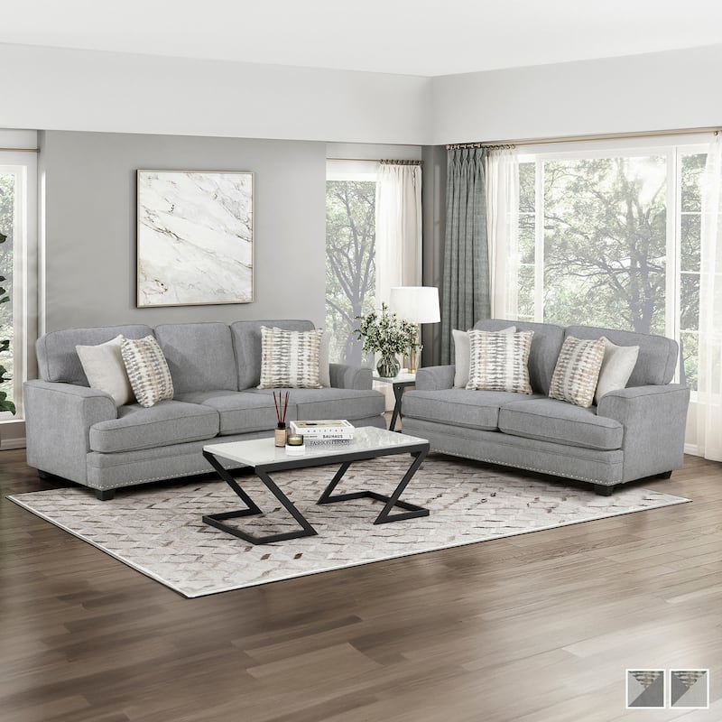 Pombal 2-Piece Chenille Living Room Sofa Set