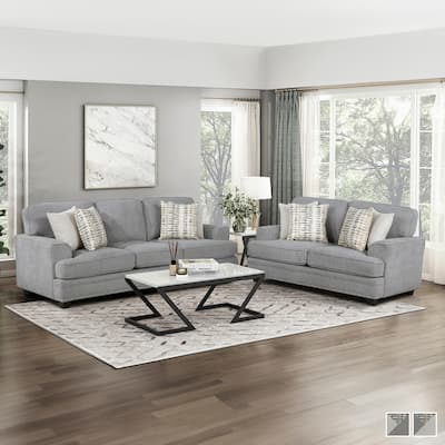 Pombal 2-Piece Chenille Living Room Sofa Set