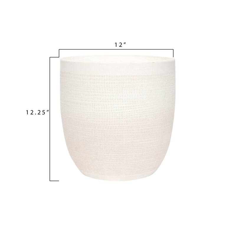 Textured Stoneware Planter, Black
