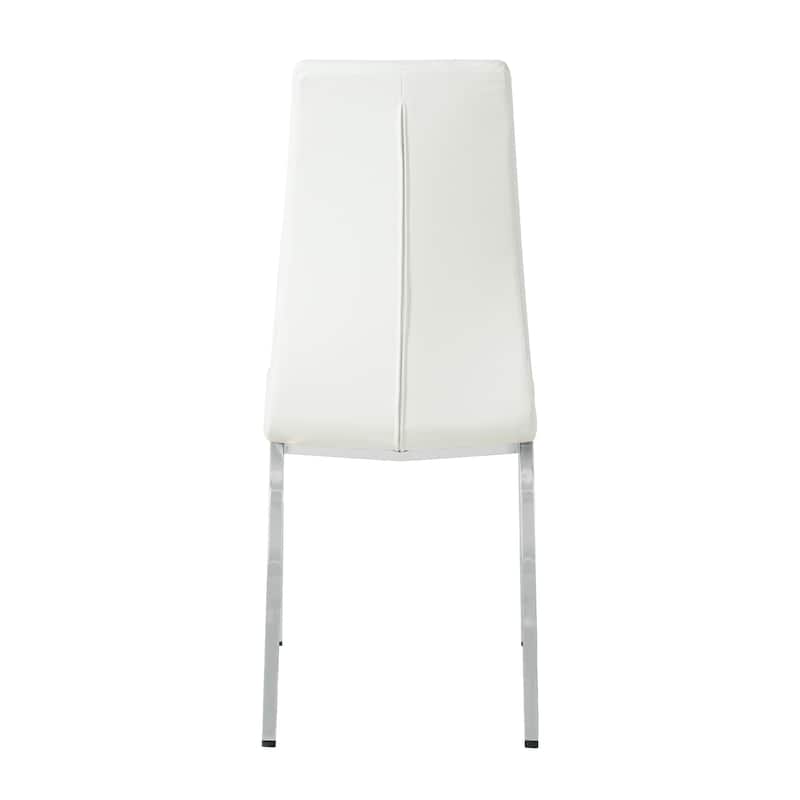 Modern PU seat dining chair living room chair upholstered chair, electroplated metal legs design, kitchen, living room,