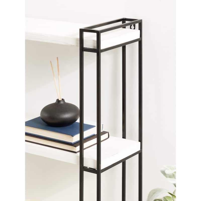 Kate and Laurel Lintz Wood and Metal Floating Wall Shelves - 26x30.5
