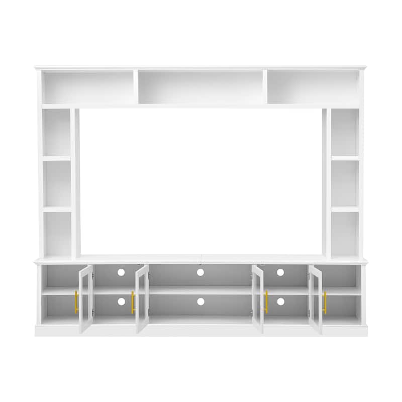 Entertainment Center Wall Unit for TVs up to 80", All-in-One Modern TV Stand with Bookshelves