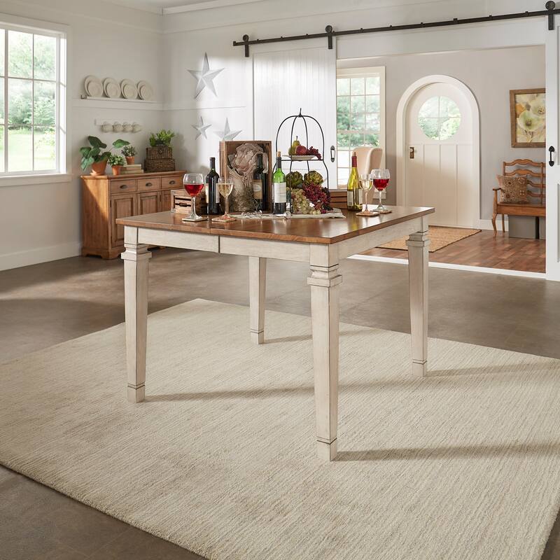 Vikos Solid Wood 48-65.7" Extendable Counter Height Dining Table