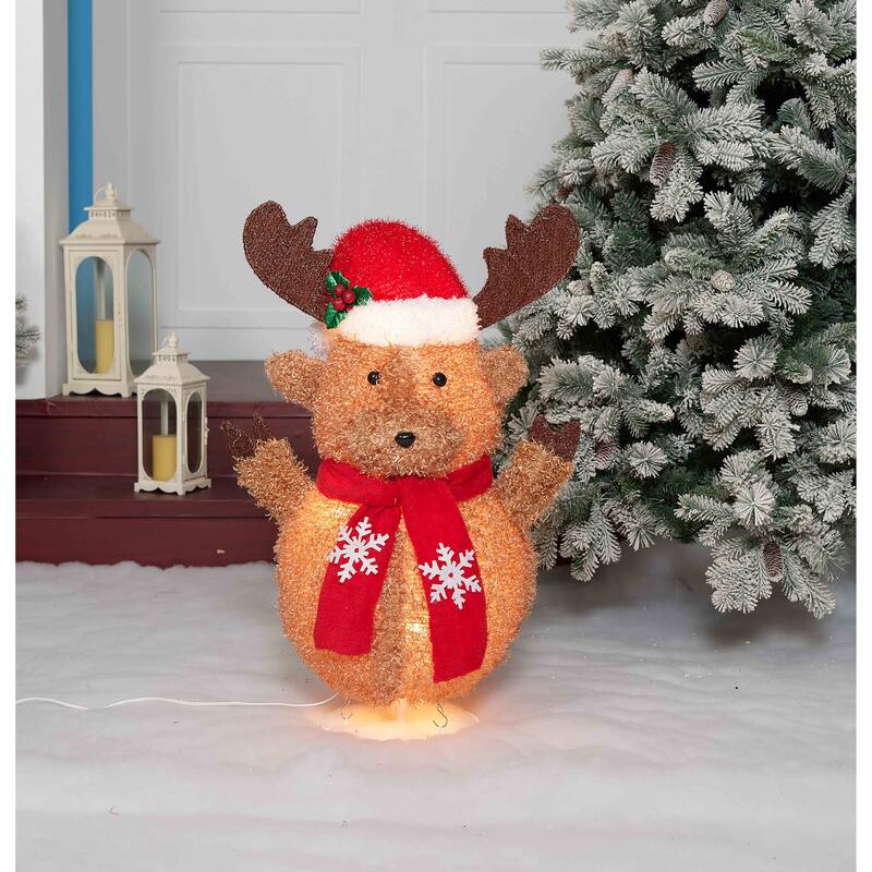 31.25'' UL Pop-Up Fluffy Moose Sculpture