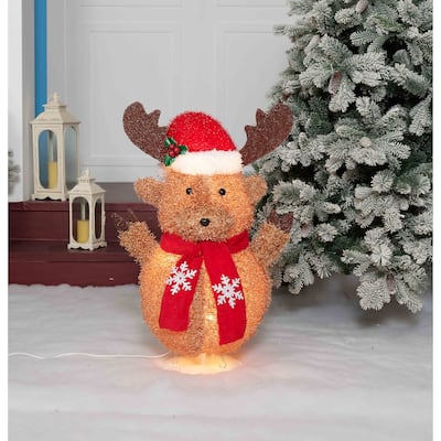 31.25'' UL Pop-Up Fluffy Moose Sculpture