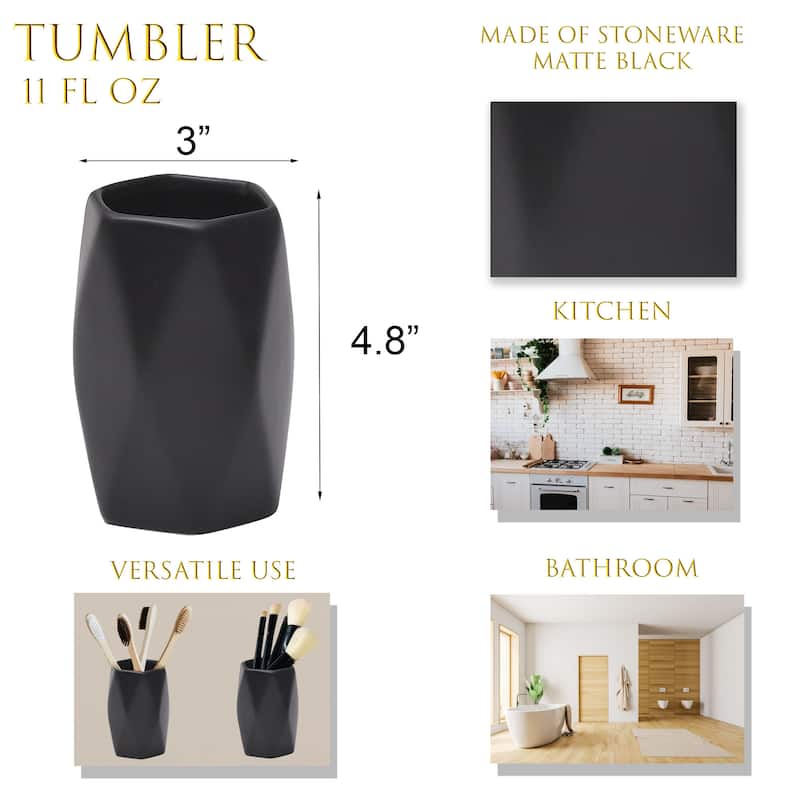 Diamond Bath Set Accessories White or Black