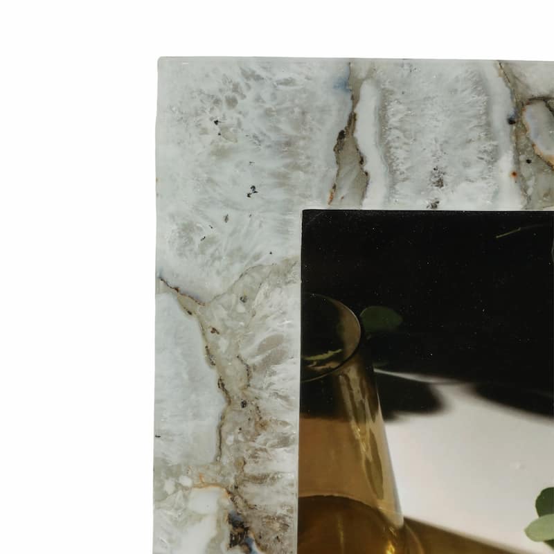 Stone Agate Decorative Frame Accents Modern Glam Style Sleek Display
