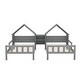 preview thumbnail 10 of 26, Double Twin Size Platform Bed with Nightstand, House-Shape Headboard, Grey