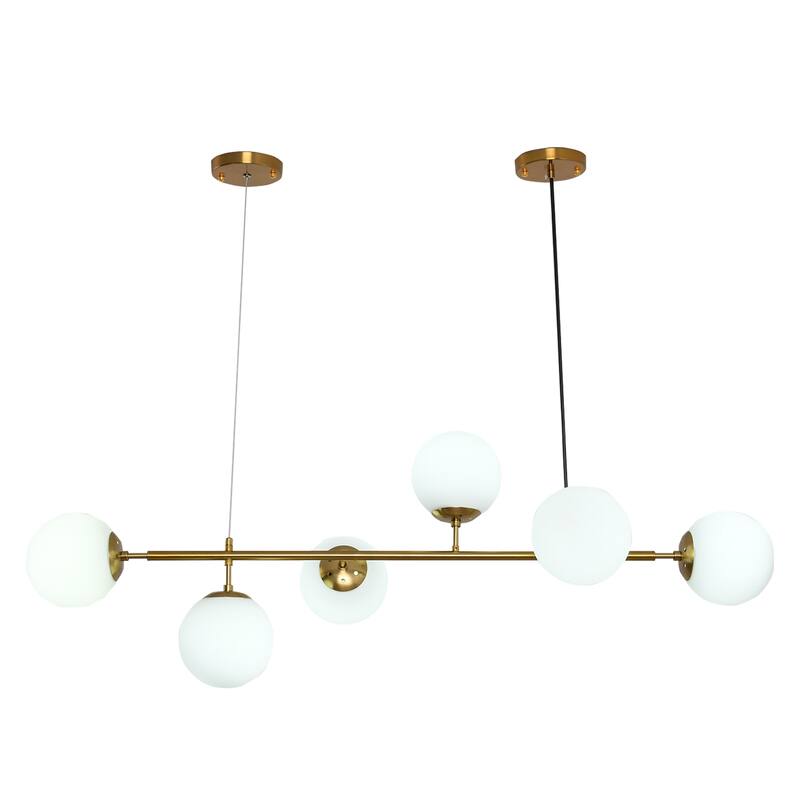 6 Lights Globe Mid Century Chandelier Sputnik Modern Pendant Lighting