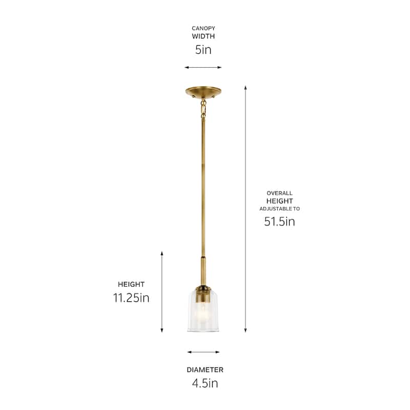 Kichler Lighting Shailene 1-Light Mini Pendant Light with Clear Glass