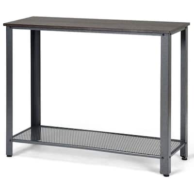 Console Sofa Table W/ Storage Shelf Metal Frame Entryway Table