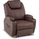 preview thumbnail 1 of 45, Mcombo Electric Power Recliner Chair with Massage and Heat, Faux Leather 7050 Light Brown