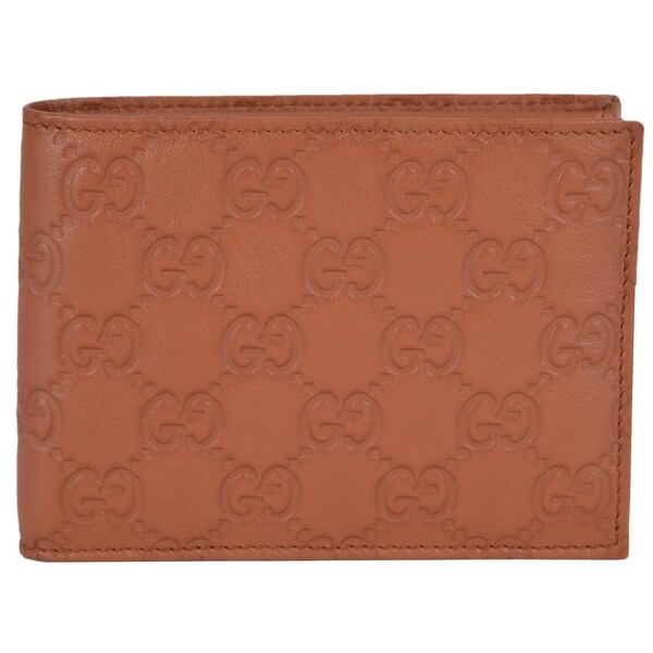 Gucci 278596 Men's Saffron Tan Leather GG Guccissima Bifold Wallet