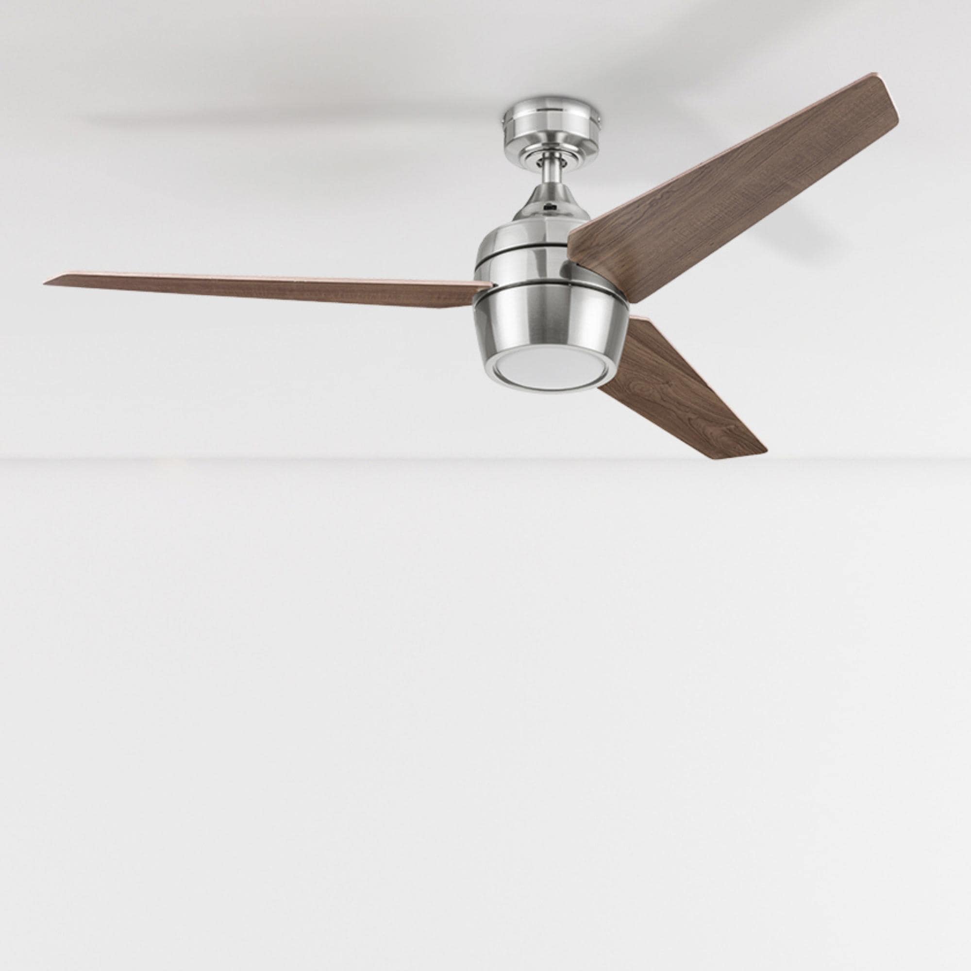 52" Honeywell Eamon Brushed Nickel Modern Indoor LED Ceiling Fan with Light, Remote Control